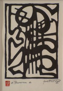 Михаило Петров, Ритам, 1921, линорез на папиру, л: 49,7 х 34,9; пр: 20,8 х 14,4 cm